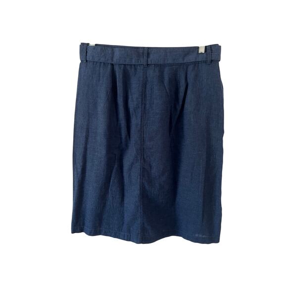 Liz Claiborne- Vintage Tie-waist Navy Blue Button Front Skirt Size 8 - Picture 2 of 7